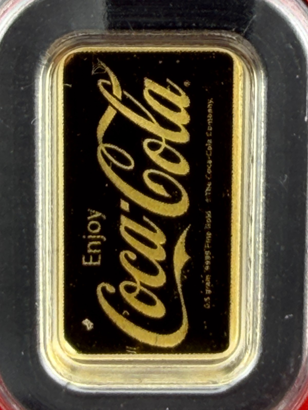 🥤 Coca-Cola 1/2 Gram .9999 Pure Gold Bar in Assay Package – Collectible Gold ✨
