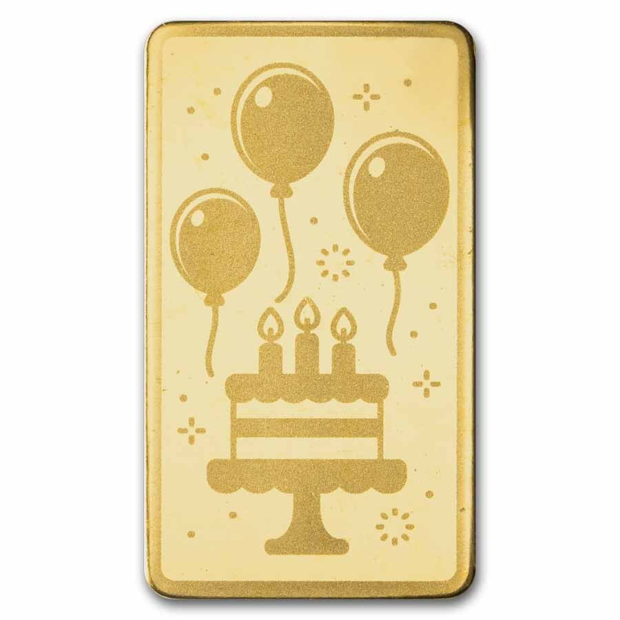 1/2 gram Gold Bar – Happy Birthday (Confetti Card TEP)