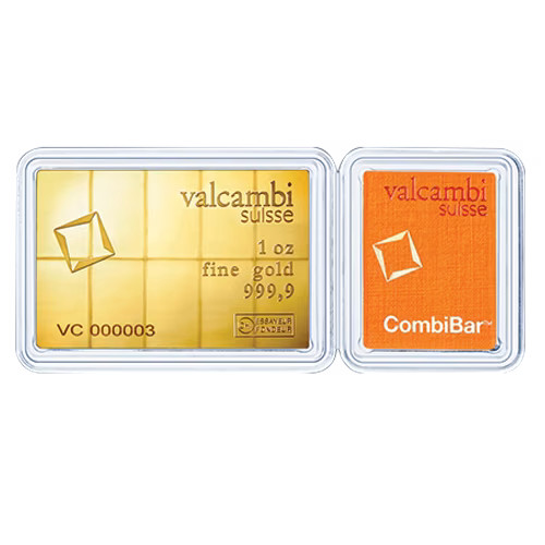 Gold 1 oz Bar Valcambi Combi – 10 x 1/10 oz