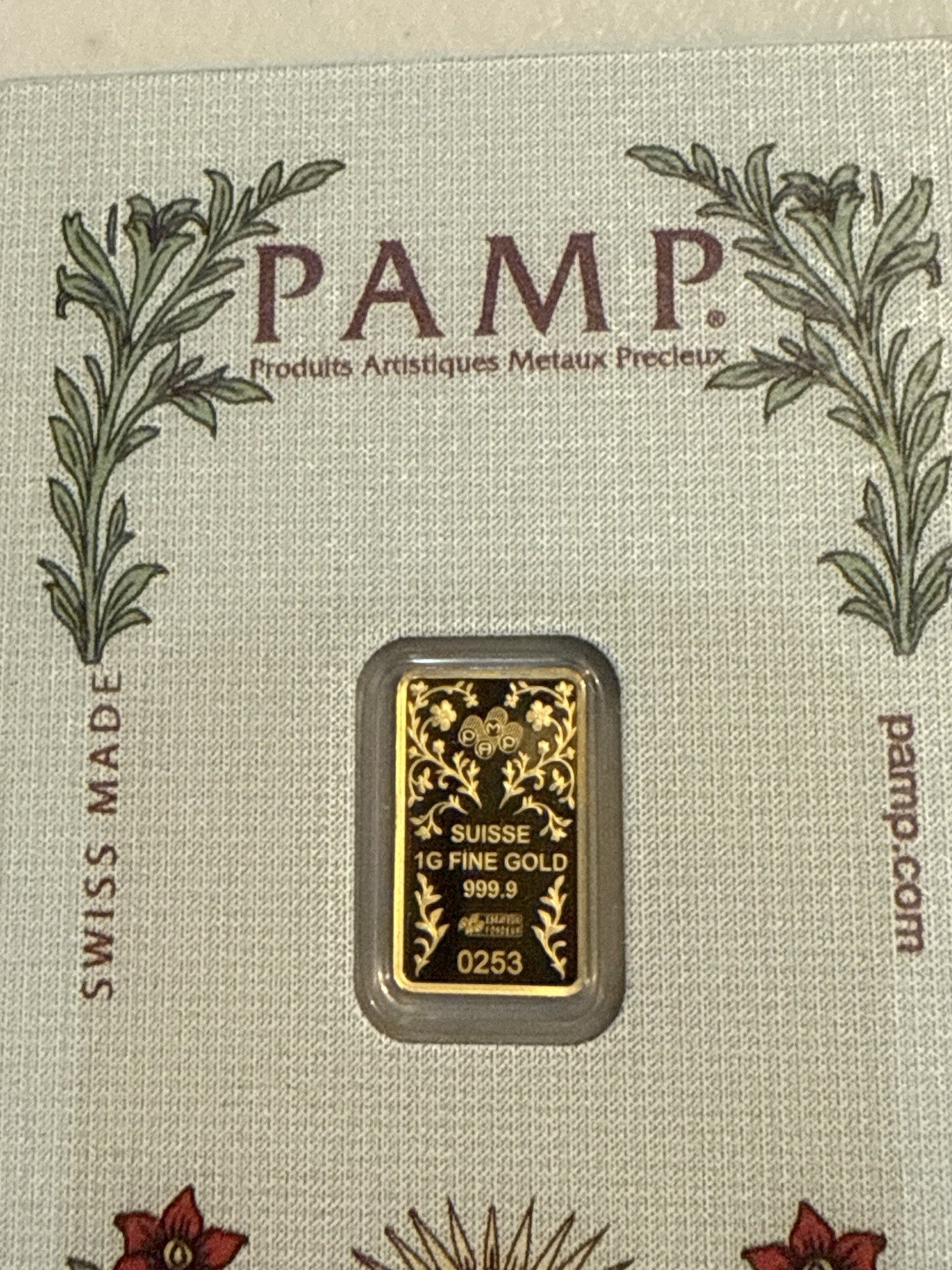 1 gram Gold Bar – PAMP Suisse Una & The Lion (In Assay w/ Sleeve)