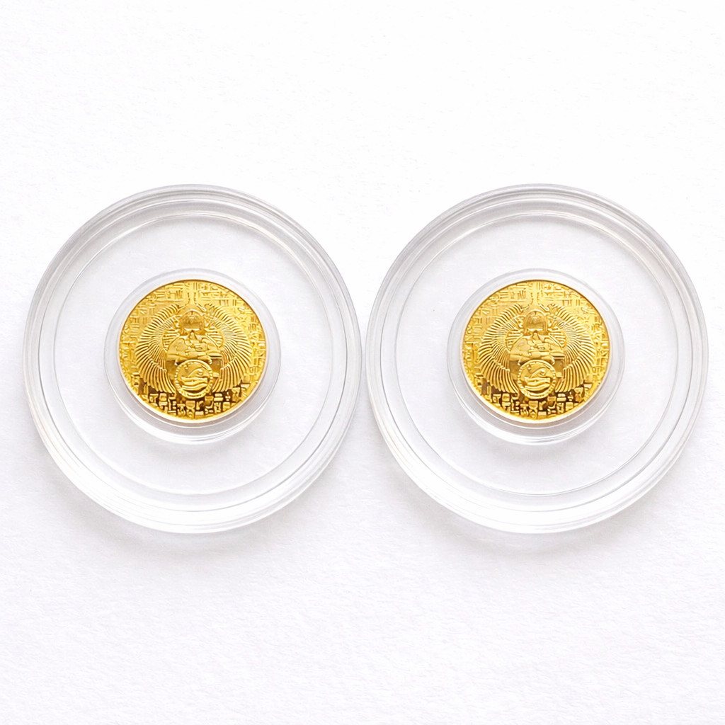 Lot of 2 – 1/200 oz .9999 Pure Gold Egyptian Scarab Round 24K Fine Gold Bullion