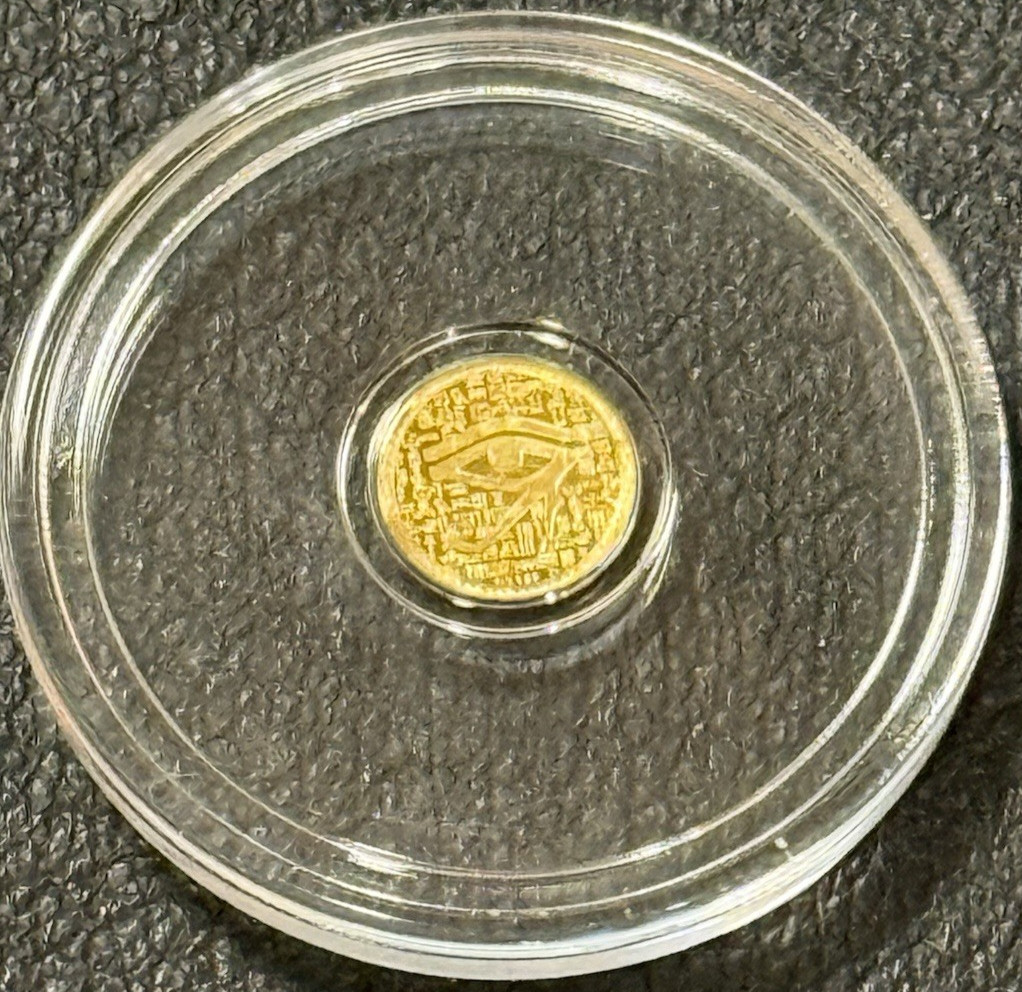 1/500 Oz .9999 Gold MPM Monarch Precious Metals Egyptian Eye of Ra Gold Round!