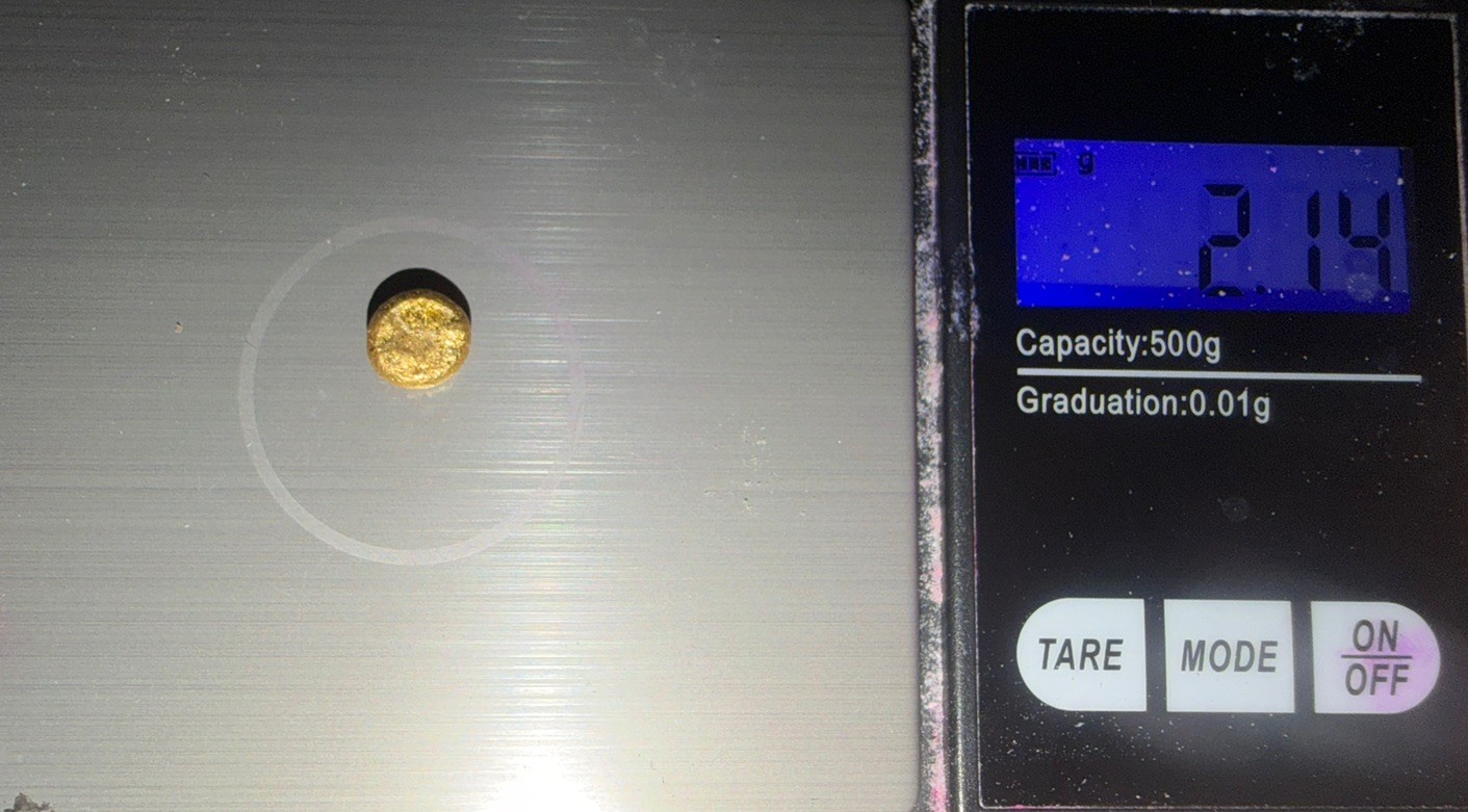 Refined gold button 2.14g