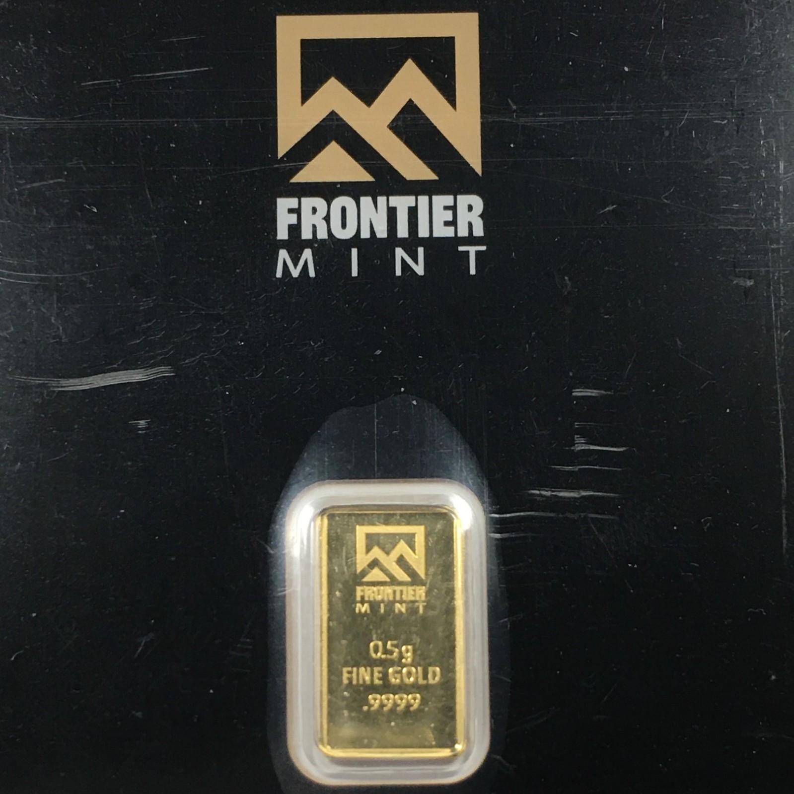 Frontier Mint 0.5g Gold Bar .9999 Fine Pure Gold Sealed In Assay Card 1/2 Gram