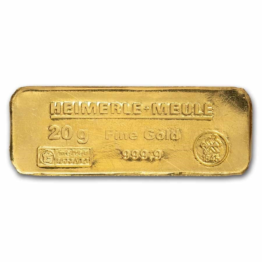 Heimerle + Meule (H+M) 20 gram Gold Vault / Coffin Style Bar – Sealed