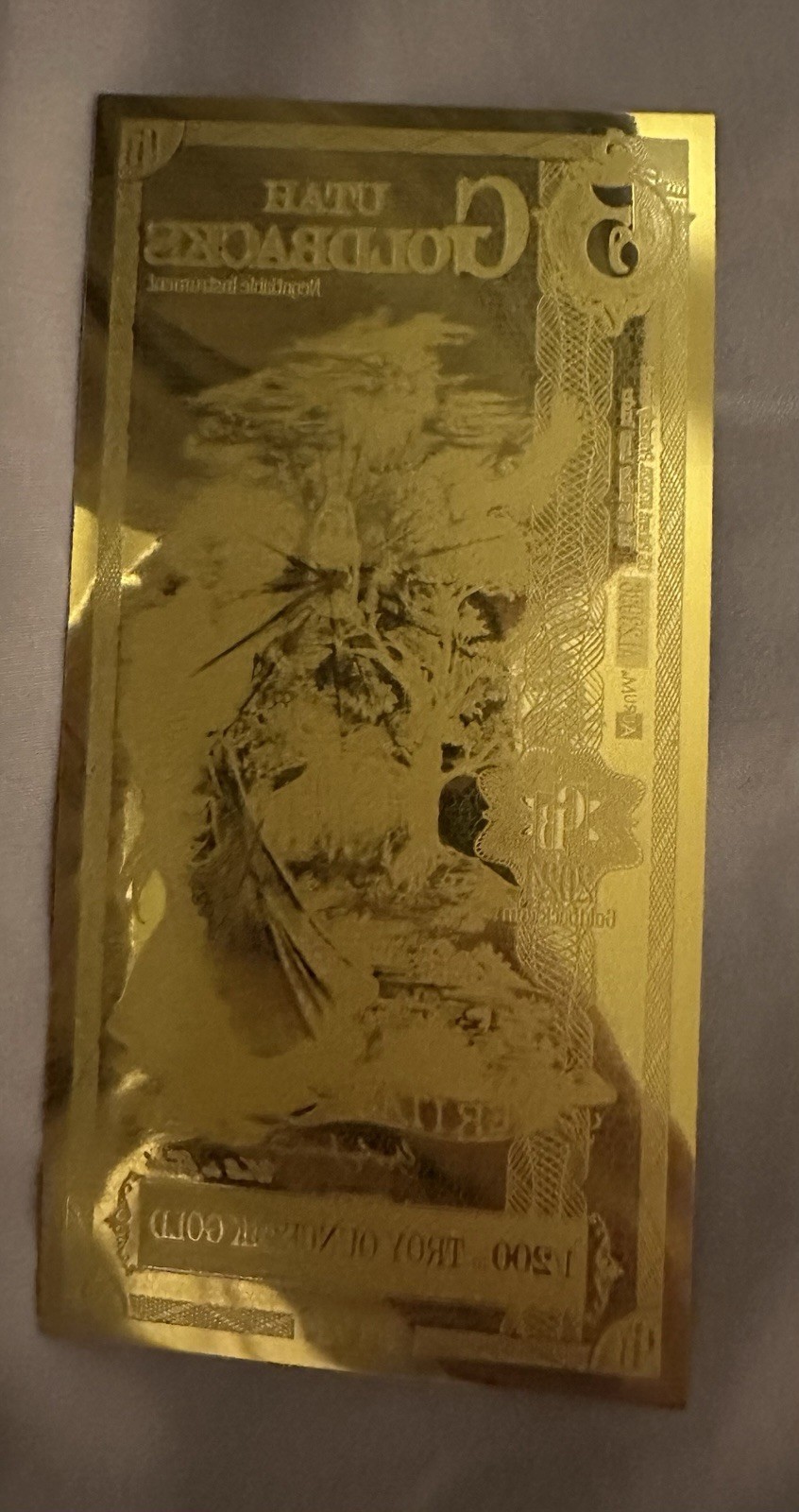 (1) 5 Utah Goldback – Aurum Gold Foil Note (24k)