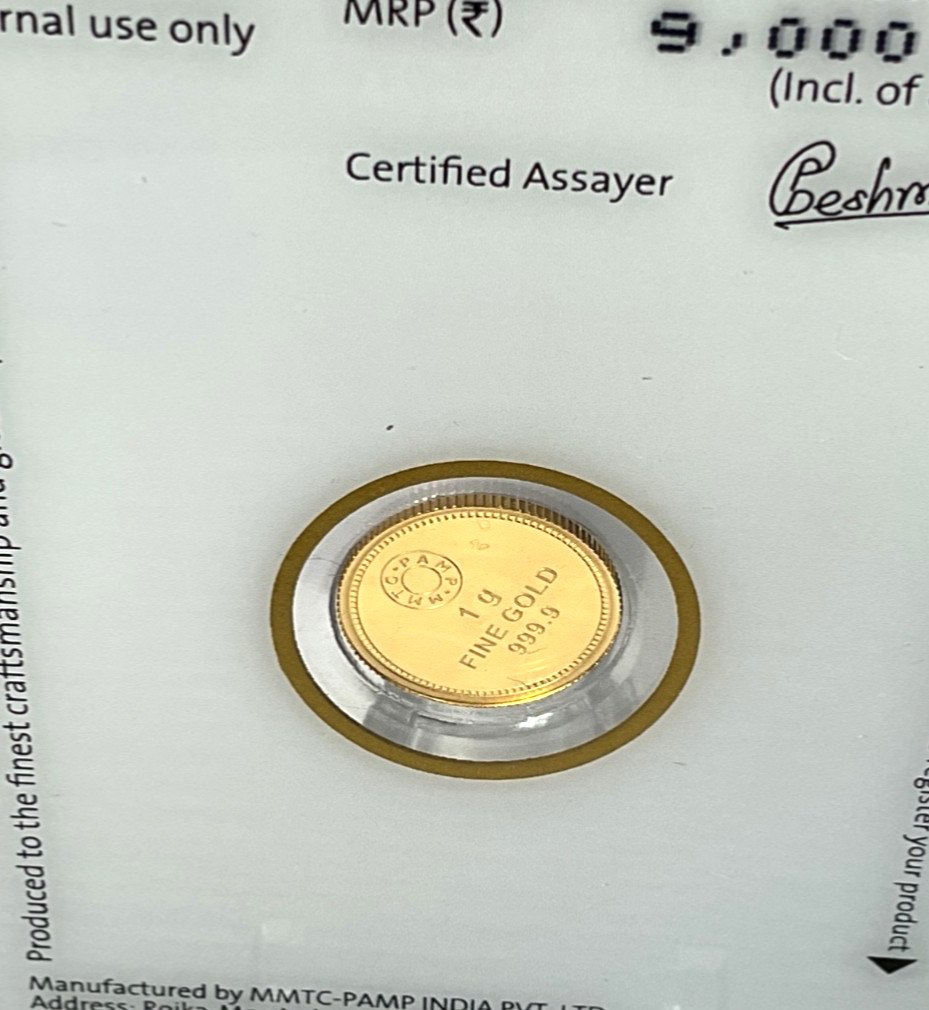 Pamp MMTC Lotus 1 Gram Gold Round – Large Card Assay