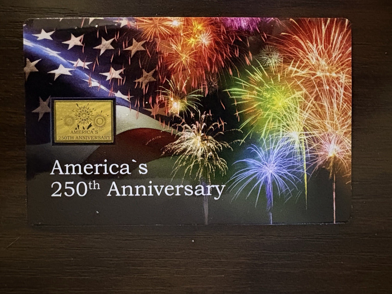 America 250 Gold Bar In Assay 1/1000 Oz
