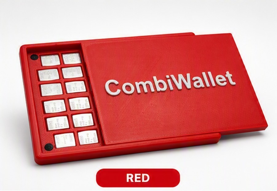 Valcambi Combibar Gold Platinum Silver CombiWallet, Holds 40 1 Gram Combibars