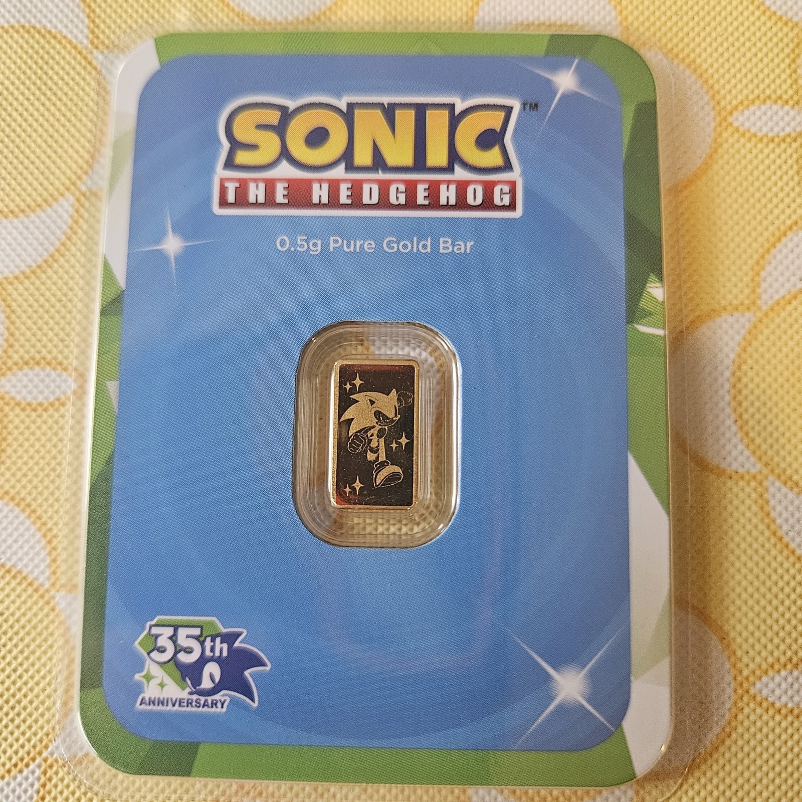 Sonic The Hedgehog .5 Gram Gold Bar in Assay Card | 35th Anniversary
