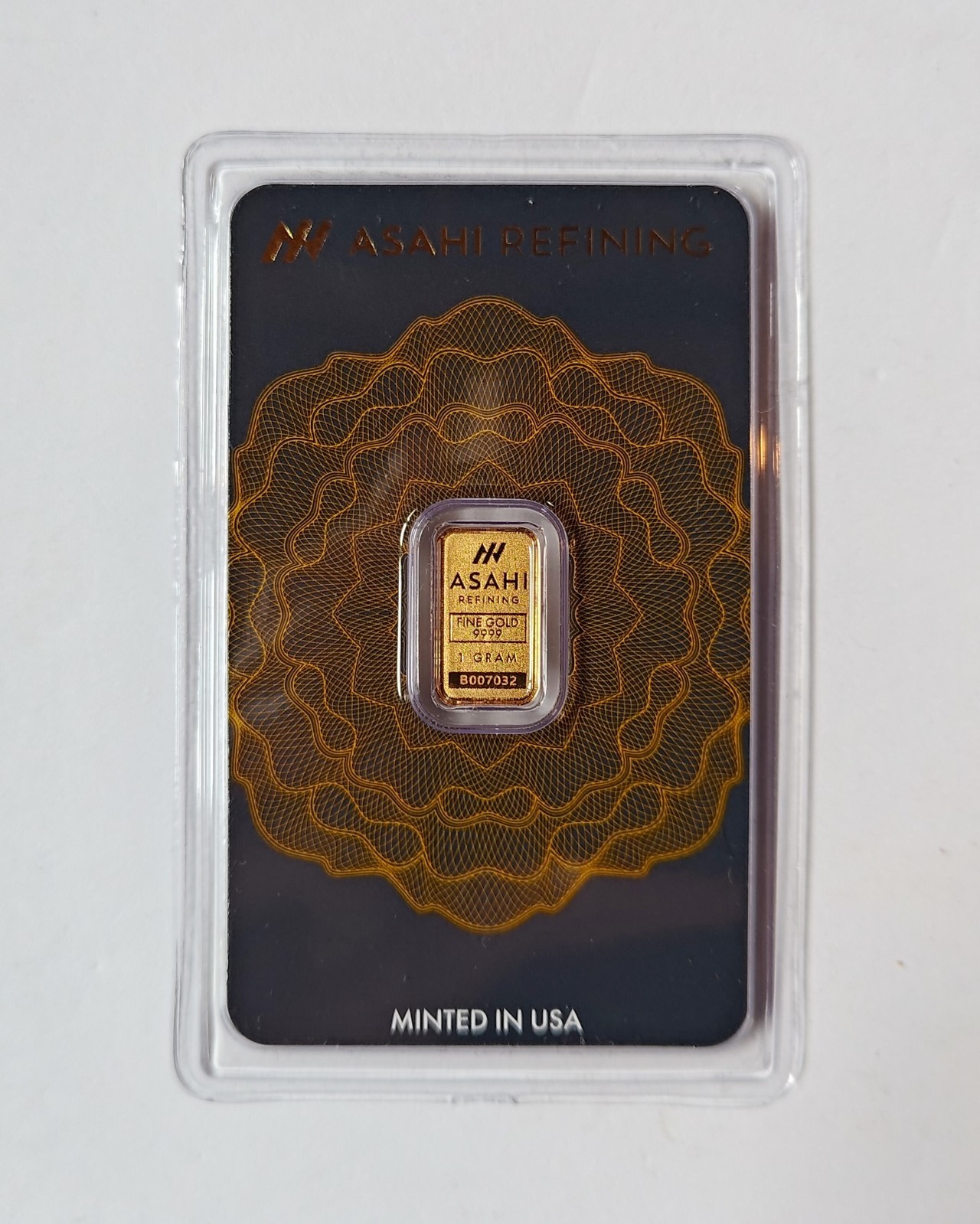 1 Gram Asahi 9999 Fine Gold Bar Sealed in Full Size Assay Card LBMA Certified