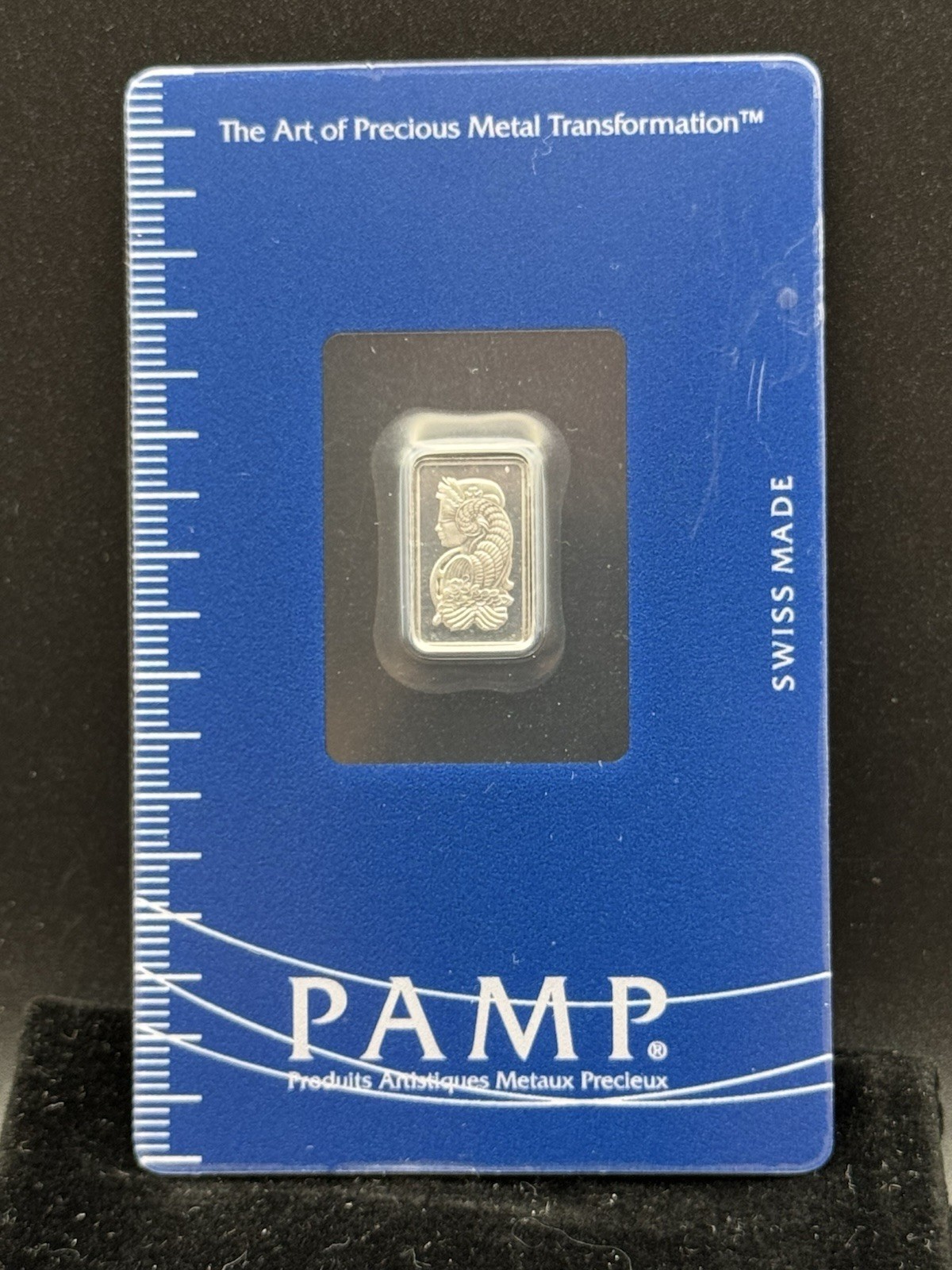 1g Platinum Bar PAMP Suisse Fortuna .9995 Fine Assay Card Ingot