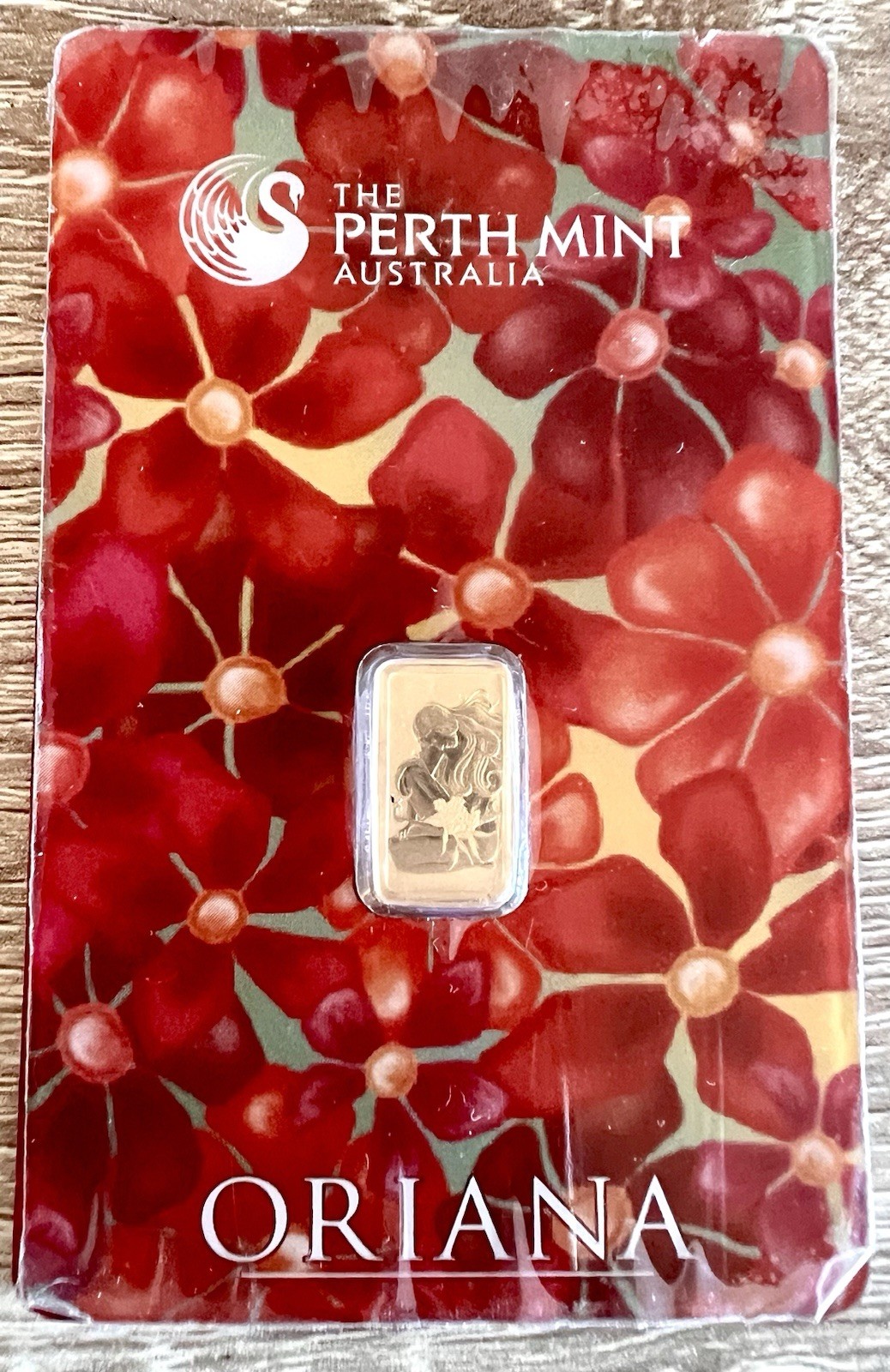 The Perth Mint Australia Oriana 1g Gold Bar in Assay Card Total 1g