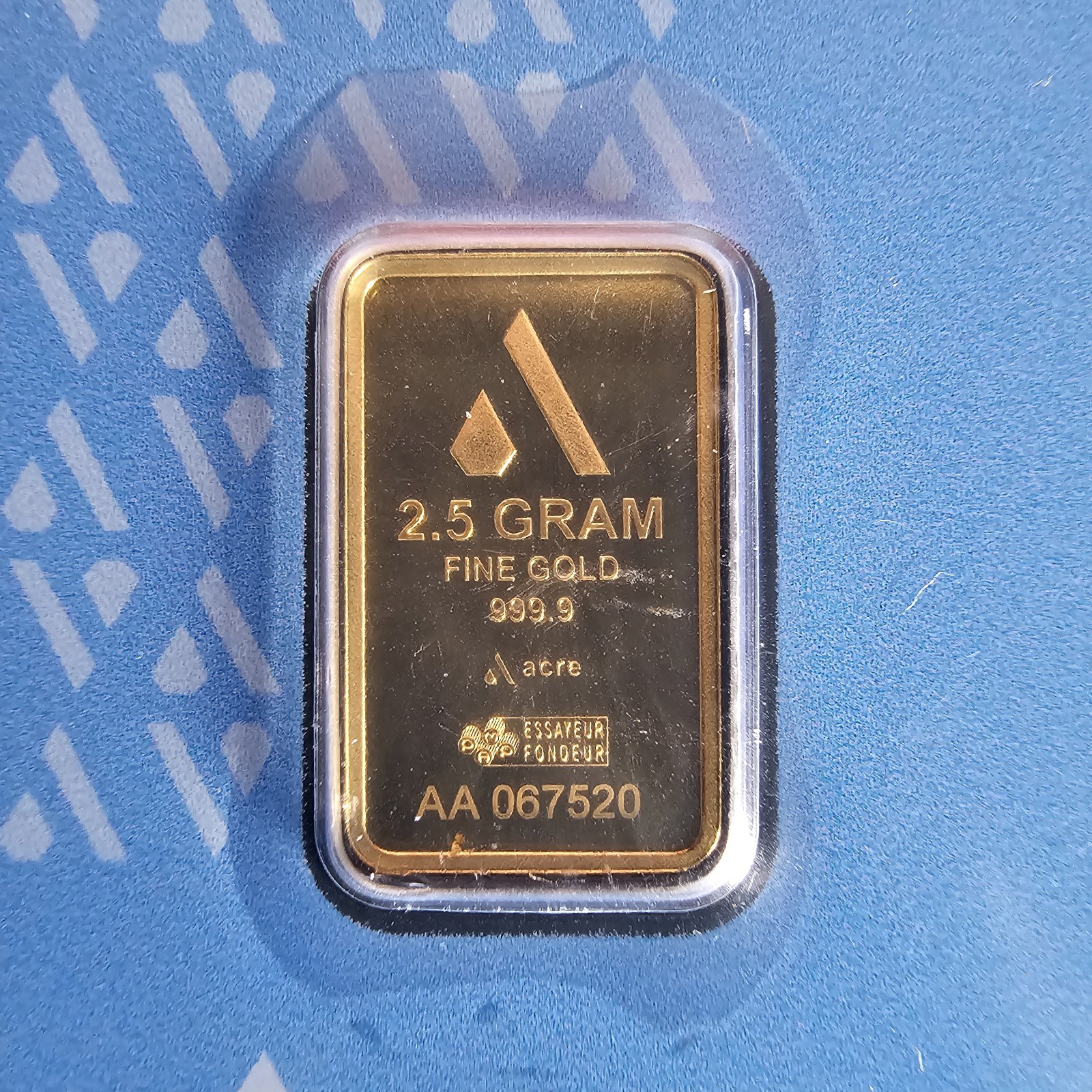 2.5g Gold Bar Acre Mint .9999 Fine Sealed Assay Bullion