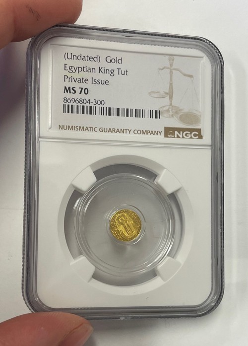 Private Issue – Undated Gold Egyptian King Tut (1/200 oz. AGW) NGC Graded