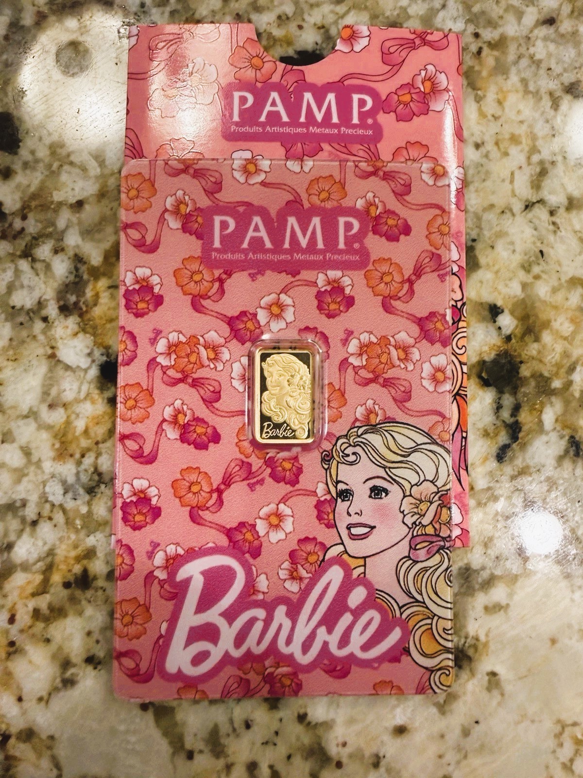 🔥SHIPS TODAY 🔥 PAMP Suisse Barbie™ 1 Gram .9999 Fine Gold Bar – 5,000 Mintage