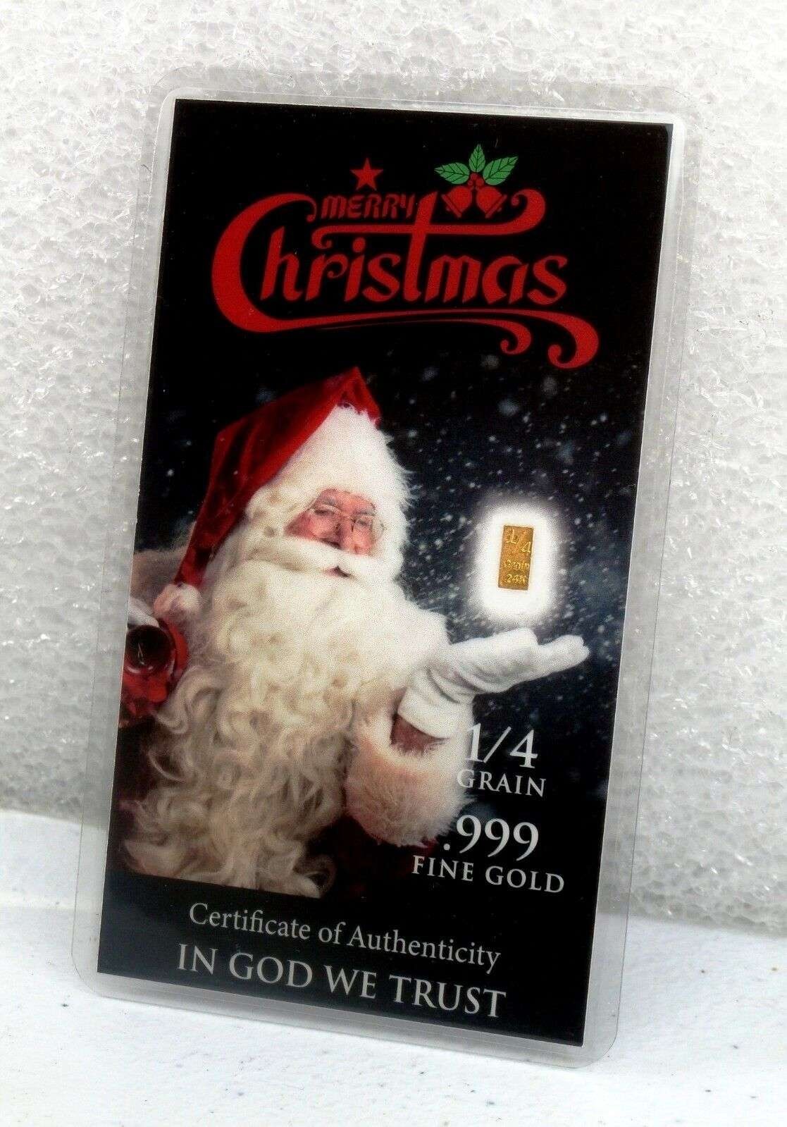 Merry Christmas Santa –1/15 Gram Total Pure .999 Fine 24k Gold 10 TEN PACK!