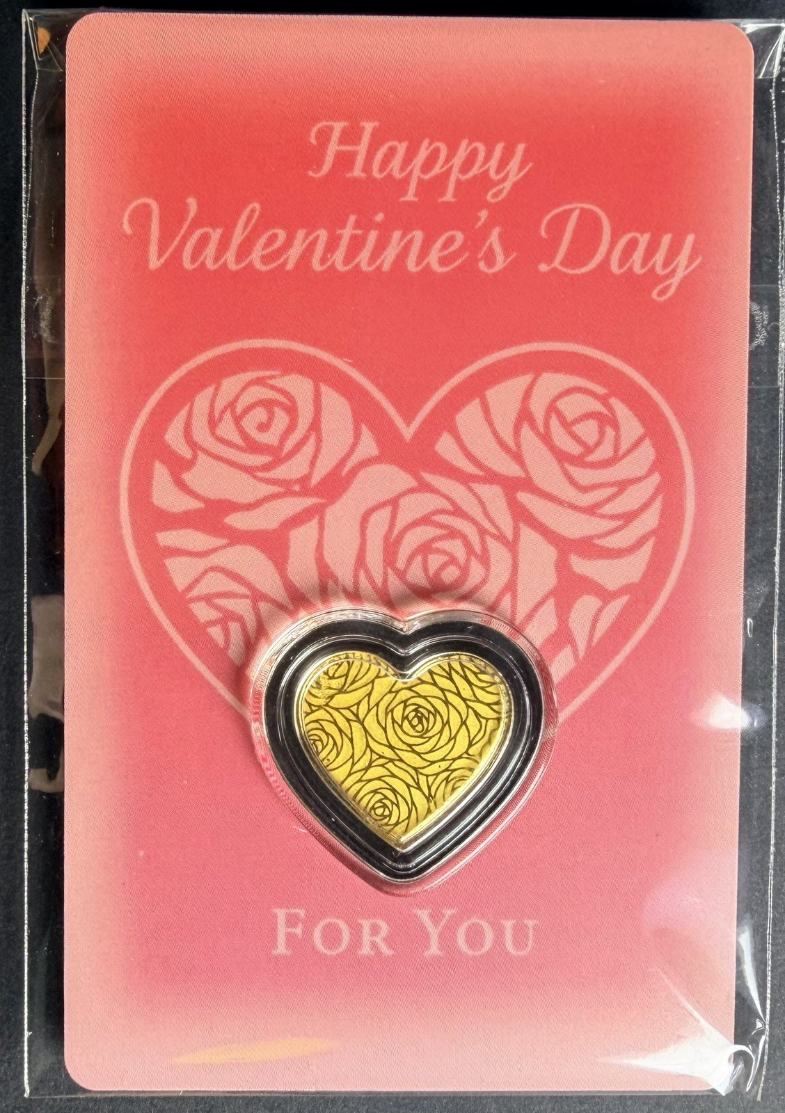 Happy Valentine’s Day 1/1000 oz Shaped Gold in Card