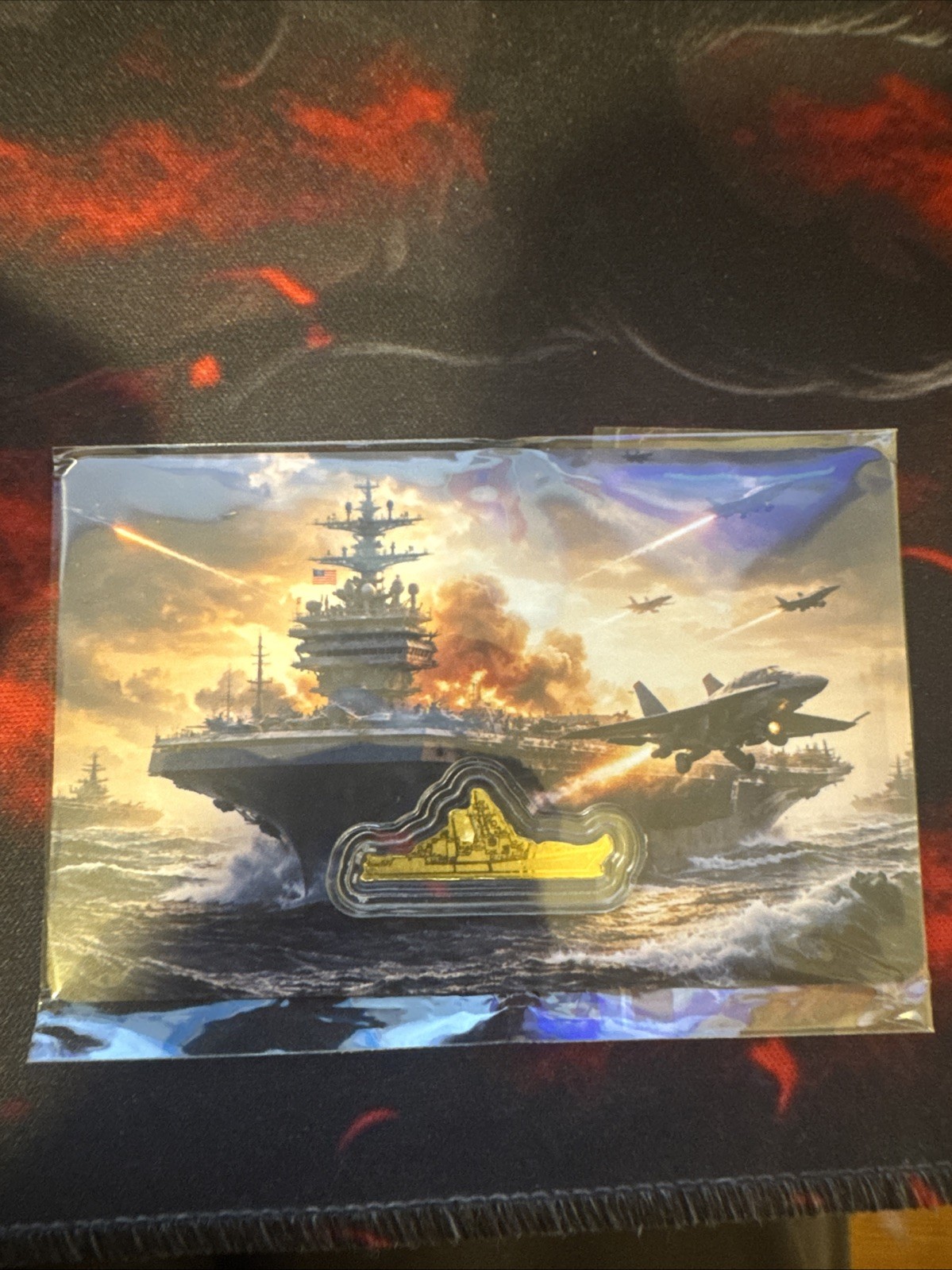 1/1000 oz Gold Us Battleship Art Bar .999 Fine Gold 20000 MintedBullion Bar.