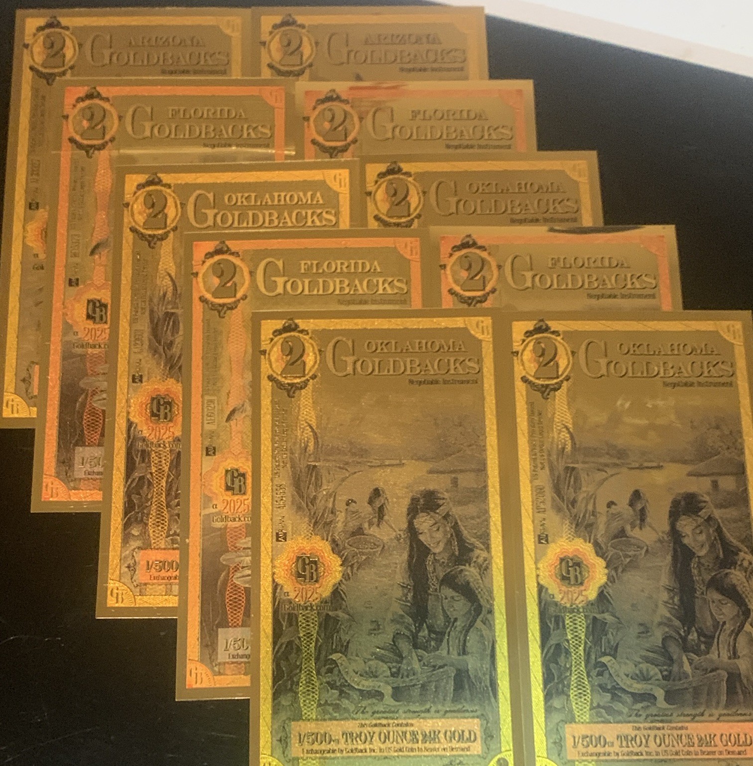 Goldback 2024 24K Gold Foil Notes Mixed Lot
