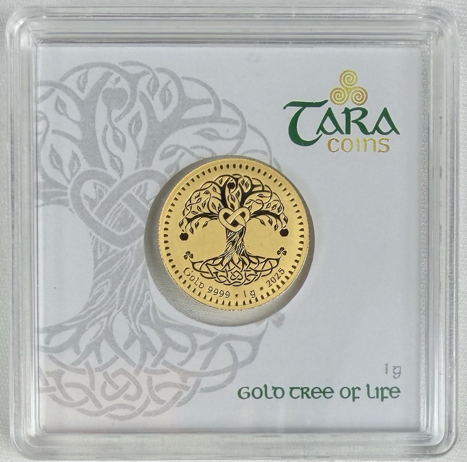 Geiger Edelmetalle Tara Coins Tree of Life 1 Gram .9999 Fine Gold In Hard Assay