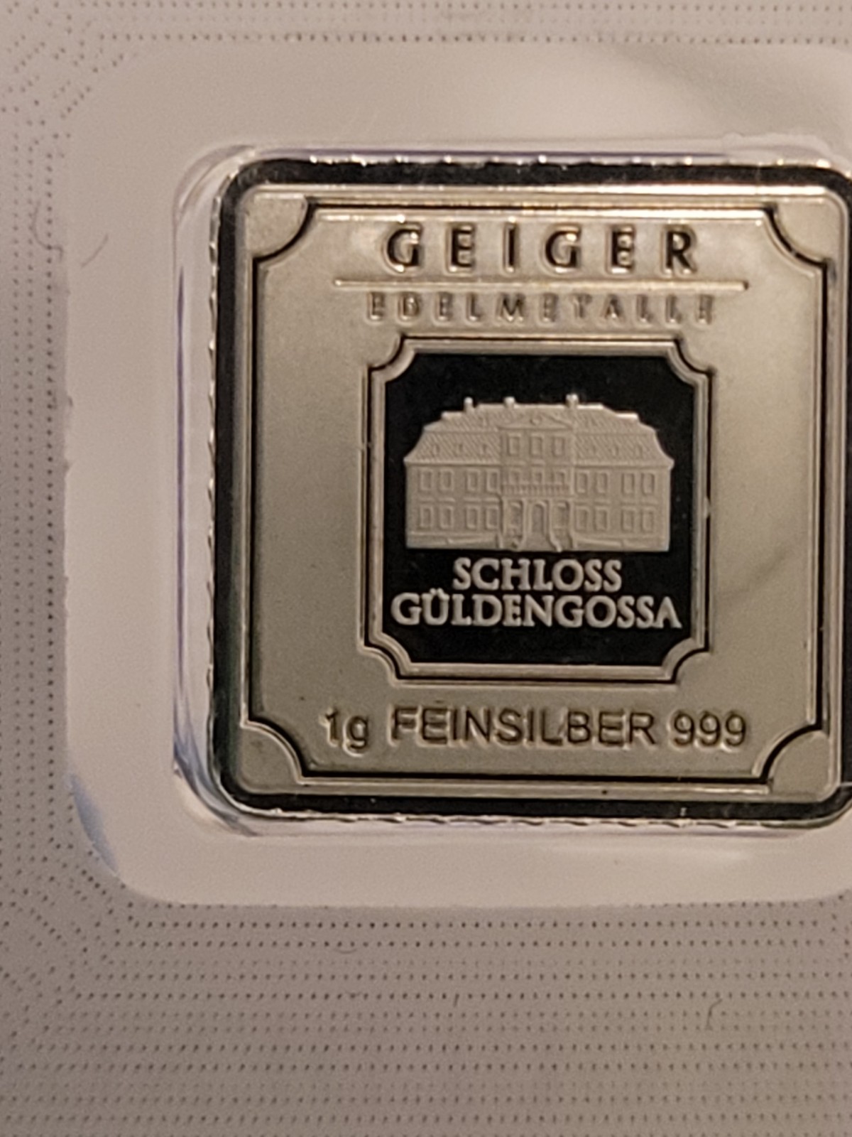 Geiger Original Premium 1 g Silver Bar 0.999 Fine Silver Bullion in Assay