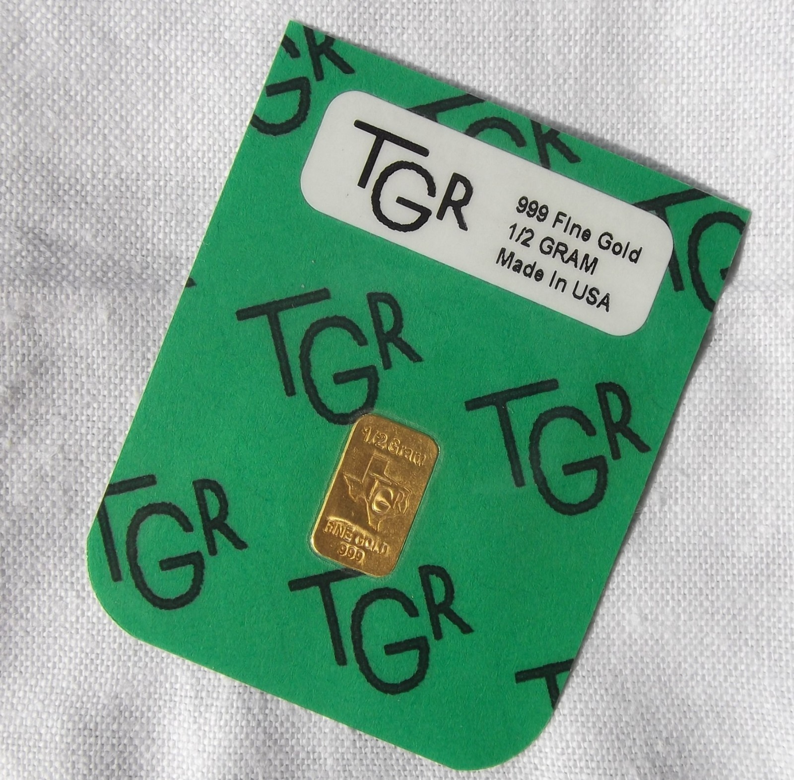 4 GOLD 1/2 GRAM G PURE TGR PREMIUM BULLION 999.9 bars CERTIFIED INGOTS Bin5