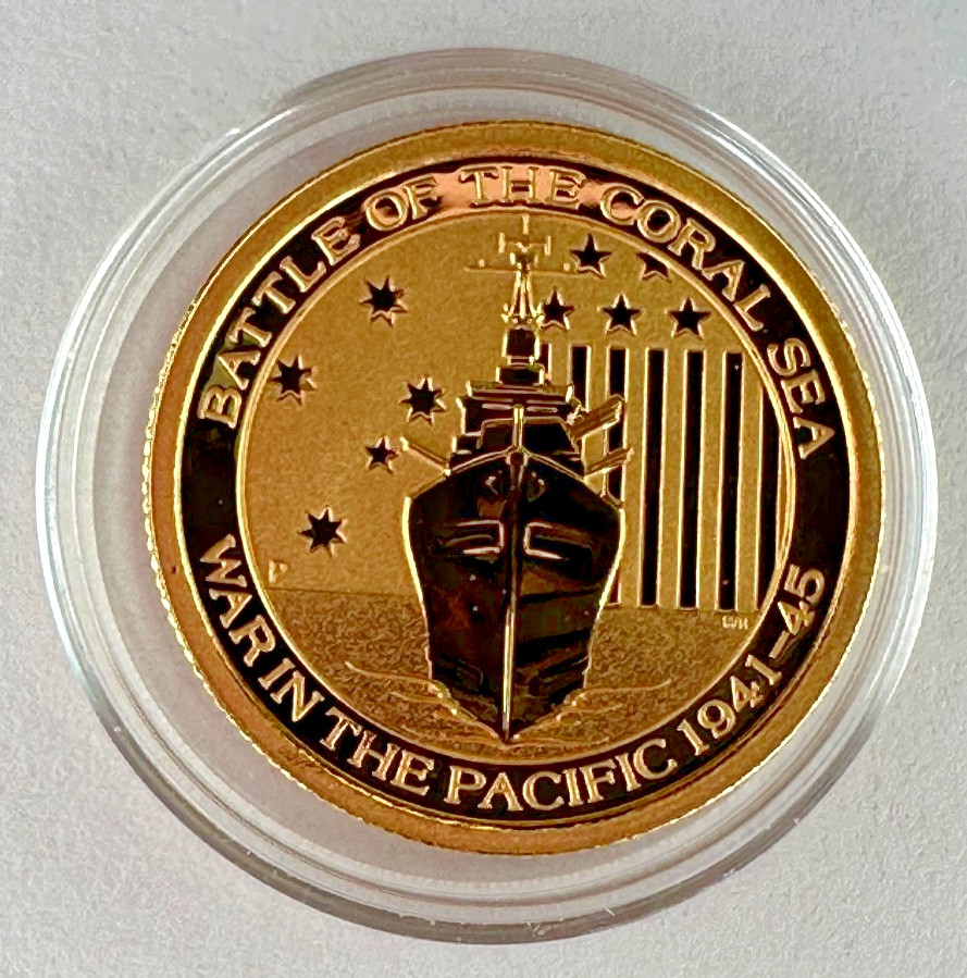 2014 Australia Gold Silver Coral Sea 2 Coin Lot 1/10 Oz .999 Gold 1/2 Silver Set
