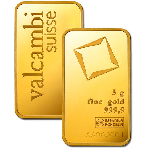 5 Gram Valcambi Gold Bar (New w/ Assay)