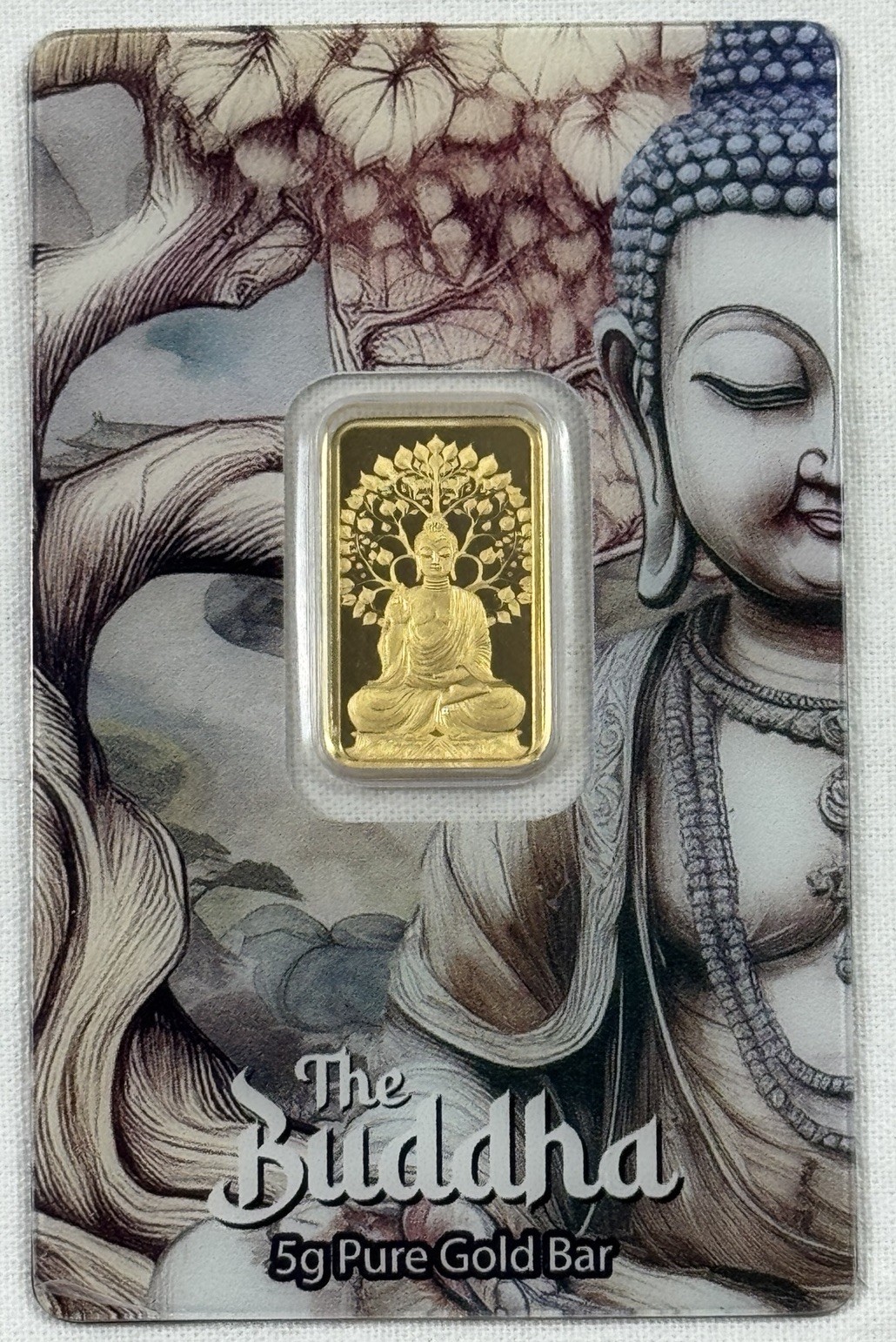 5 gram Pamp Lucky Buddha Gold Bar with Assay Sleeve – Brand New