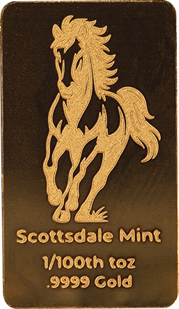 1/100 oz .9999 Gold Bar – Lunar Year of the Horse Gold Bullion Bar #A734