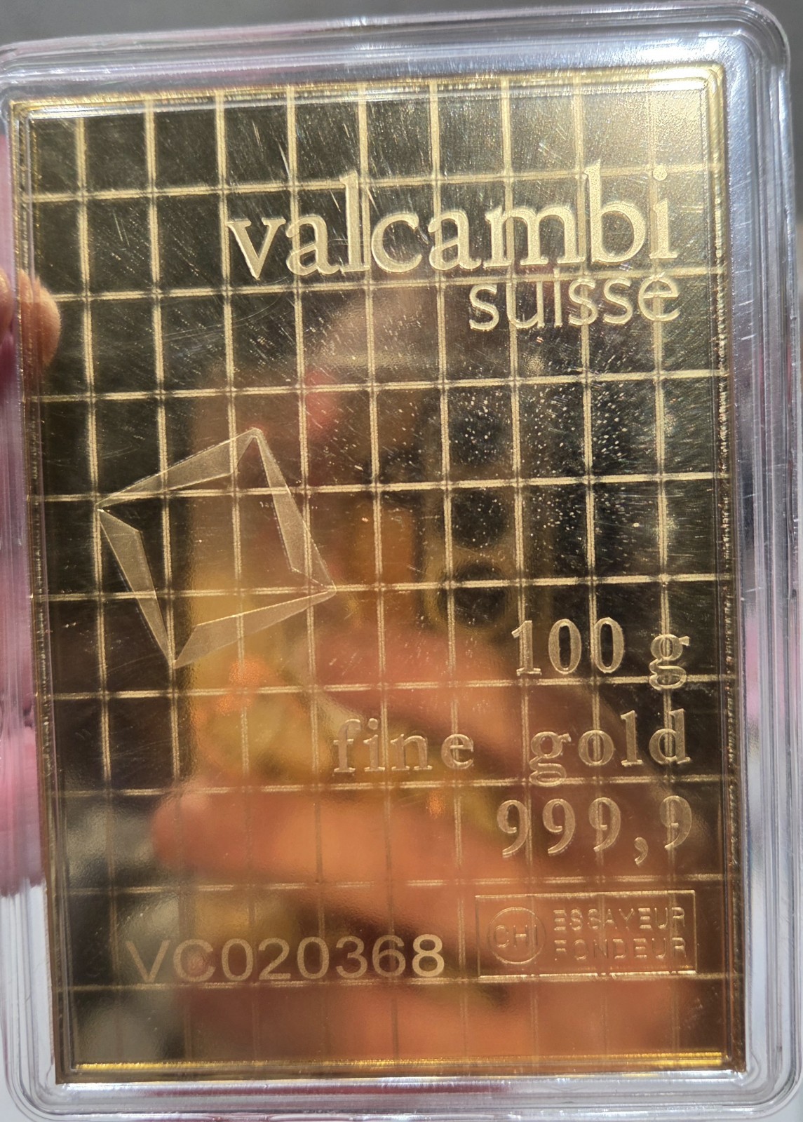 100 X 1 gram Gold CombiBar™ Valcambi Suisse .9999 Fine Gold ( In Assay Card )