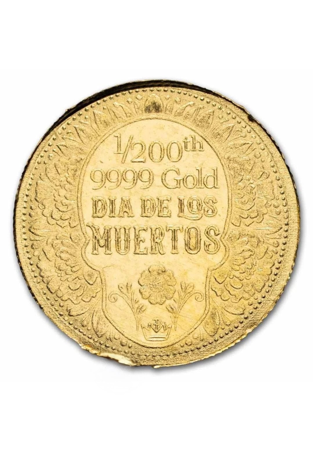 1/200th Ounce Gold 9999 Fine ~ Day of the Dead Rose Skull | Monarch Precious🪙