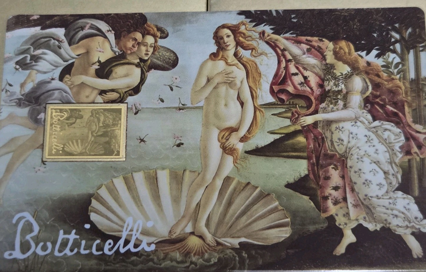 BOTTICELLI Birth Of Venus 999 GOLD 1/1000 oz Republic of Chad Coin