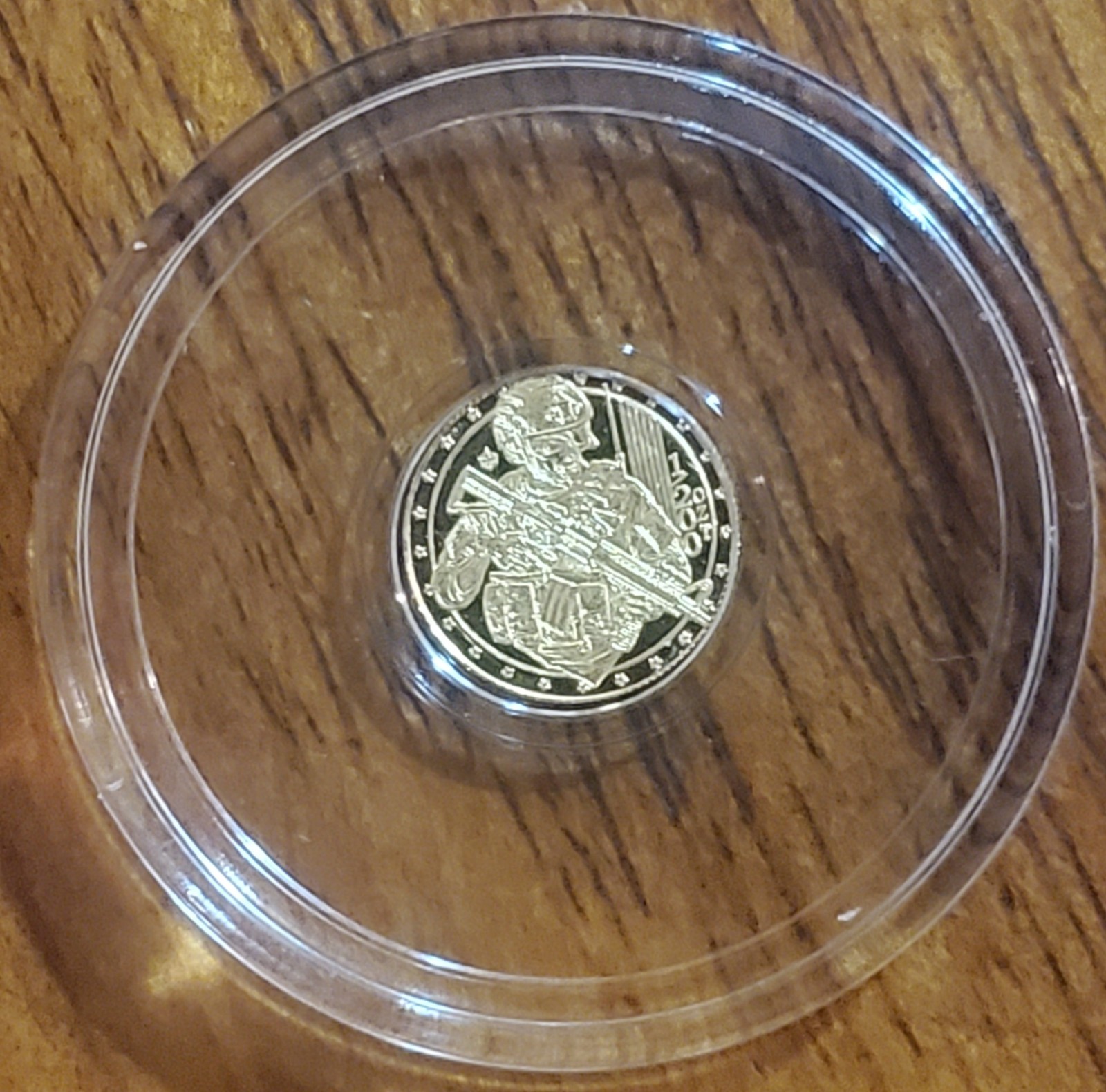Tactical Skeleton Soldier 1/200th oz .9999 Fine Gold Plug in Capsule W/Art Card