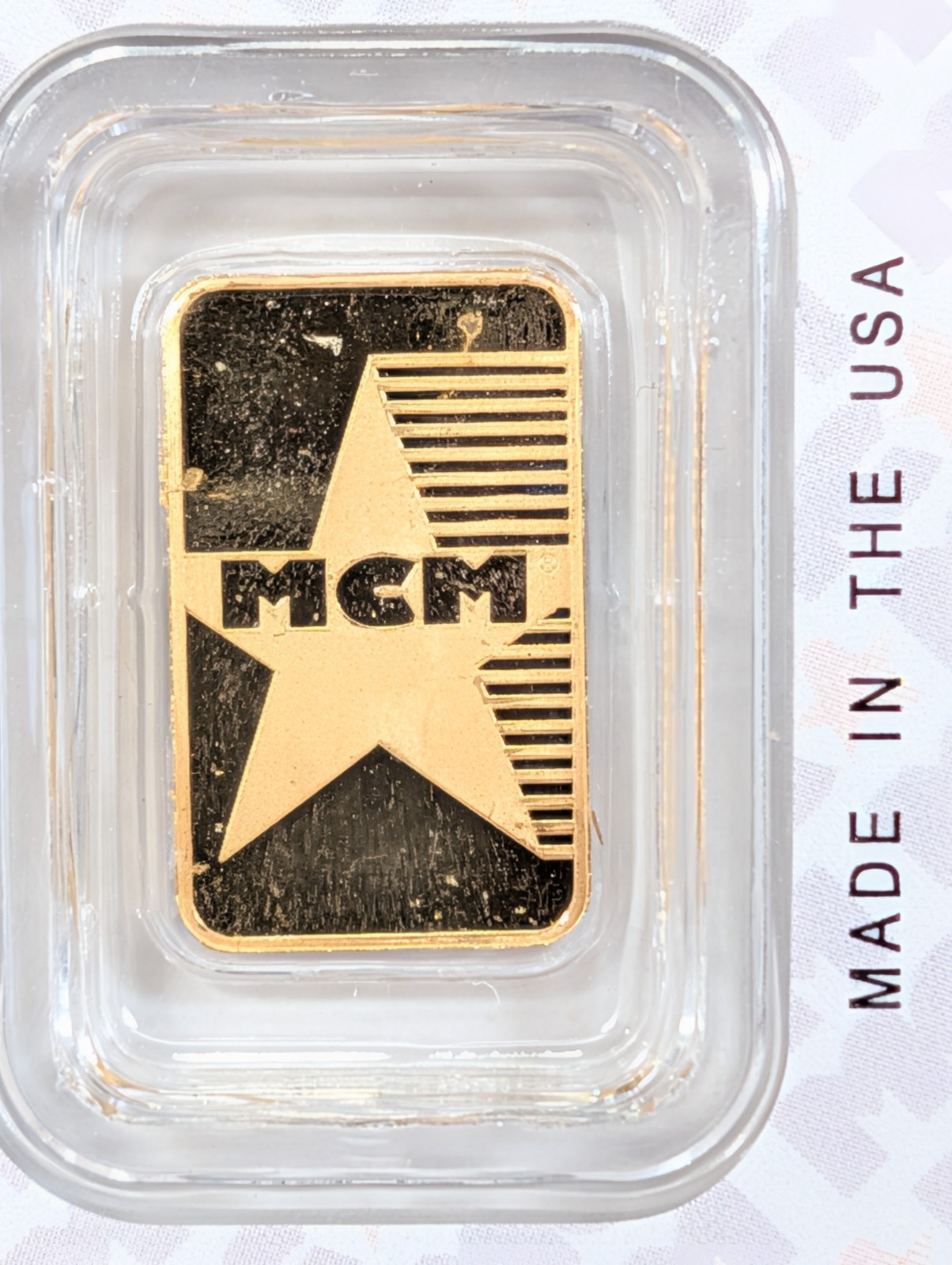 1/10th Ounce MCM Modern Coin Mart Sunshine Minting .9999 Fine Gold Bar In Assay