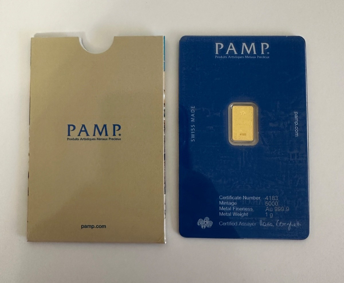 PAMP Suisse Star of David 1g Gold 999.9 1 Gram Fine Gold Limited Mintage 5000