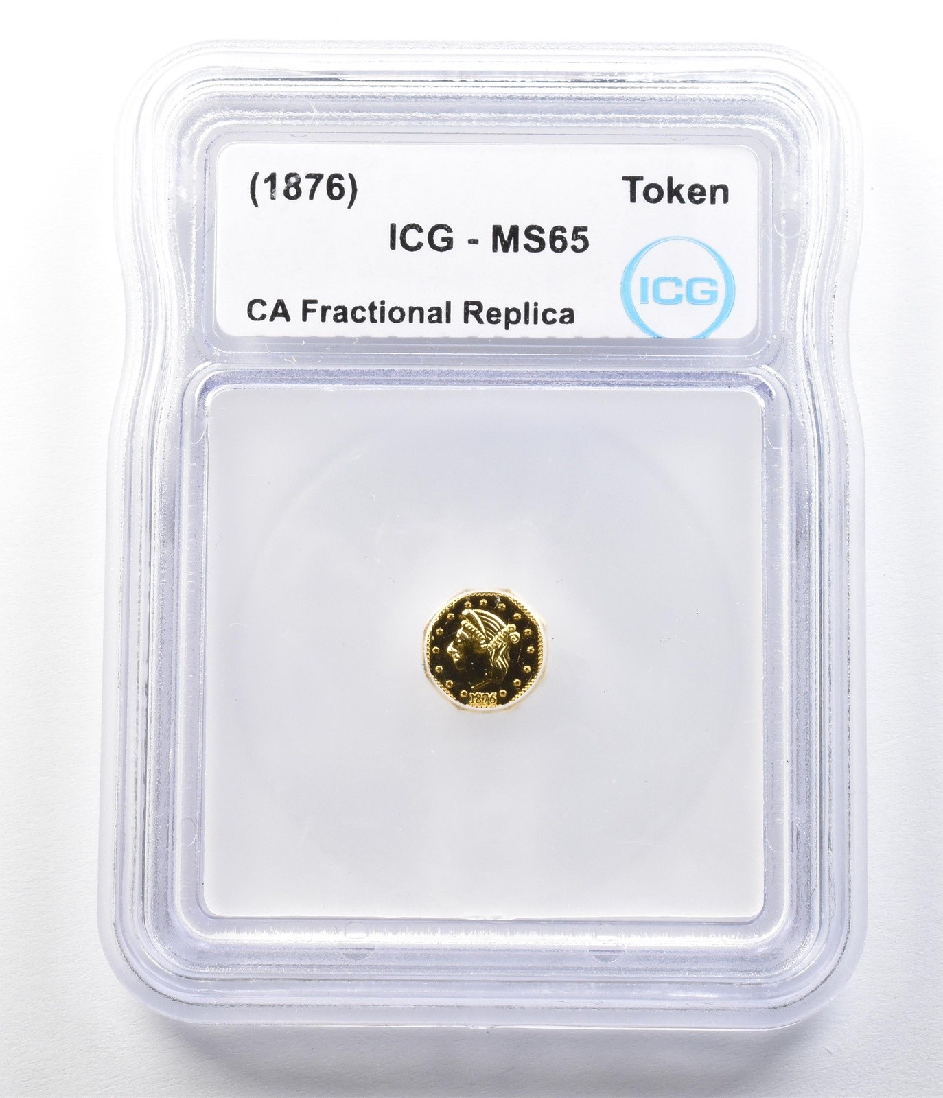 (1876) California Fractional Gold Token 1/4 Dollar Liberty Head MS65 ICG *3524