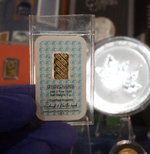 1 gram Gold Bar – Engelhard (In Assay)- Vintage ASSAY- “E” Series Rare