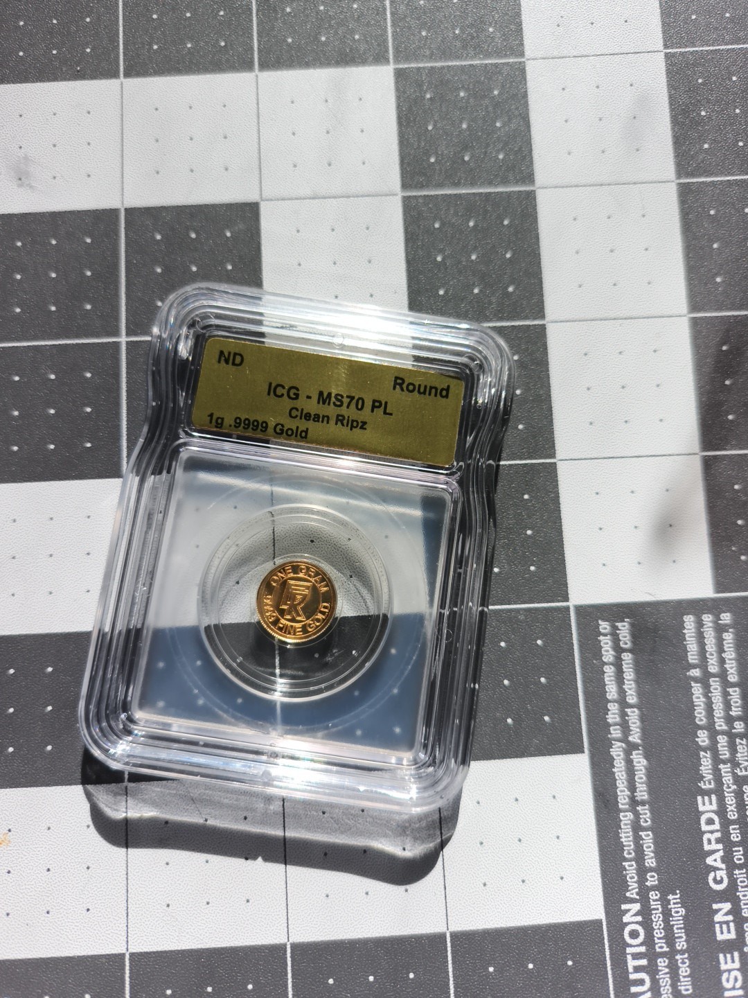 ICG Slabbed MS70PL 1 Gram Gold .9999 Fine Gold Coin – Clean Ripz – 1 g GOLD