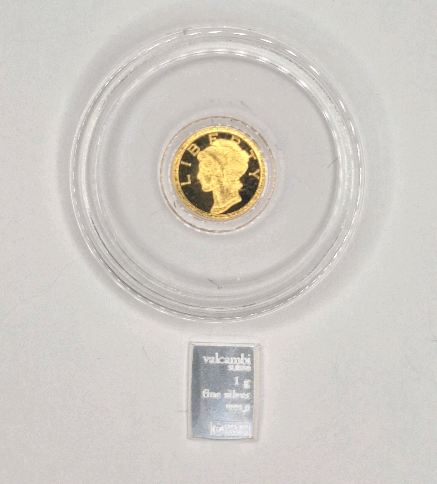 🔥 Mercury Gold Dime 1/100 oz .9999 Gold + FREE Valcambi Silver Bar ✨