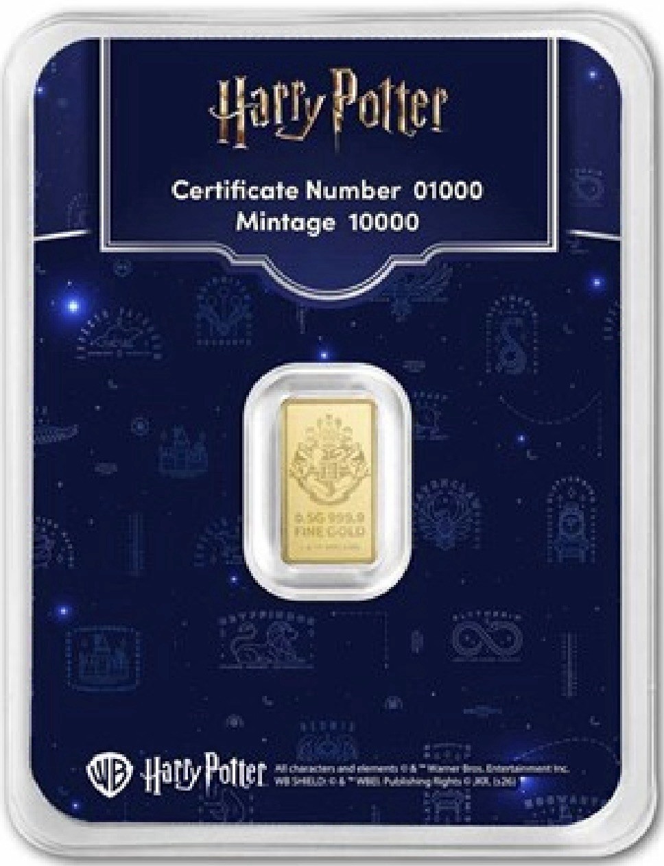 2026 PAMP Suisse Harry Potter 25th Anniversary 0.5g Gold Bar in Assay