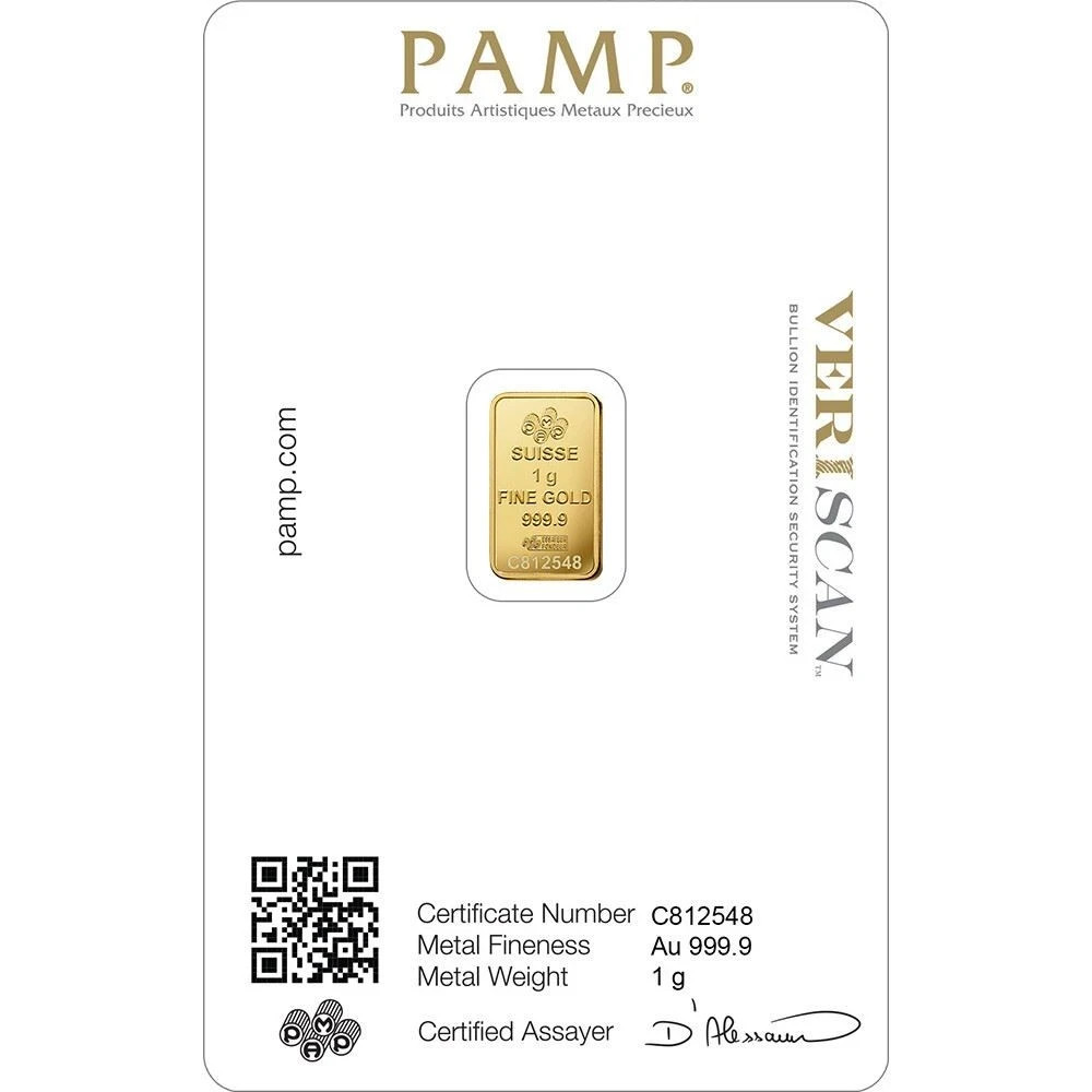 2026 1g .9999 Gold PAMP Suisse Fortuna Bar in Sealed Assay