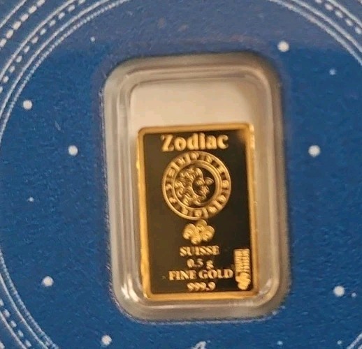 Scorpio Zodiac PAMP 0.5g Gold Bar 999.9 Gold-