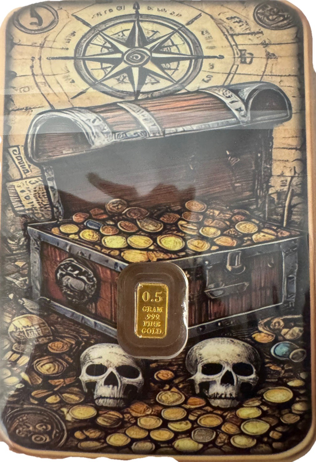 .5 GRAM Pirate Gold Bar 999 Fine. Limited Mintage of 5,000 (PROOF BAR)