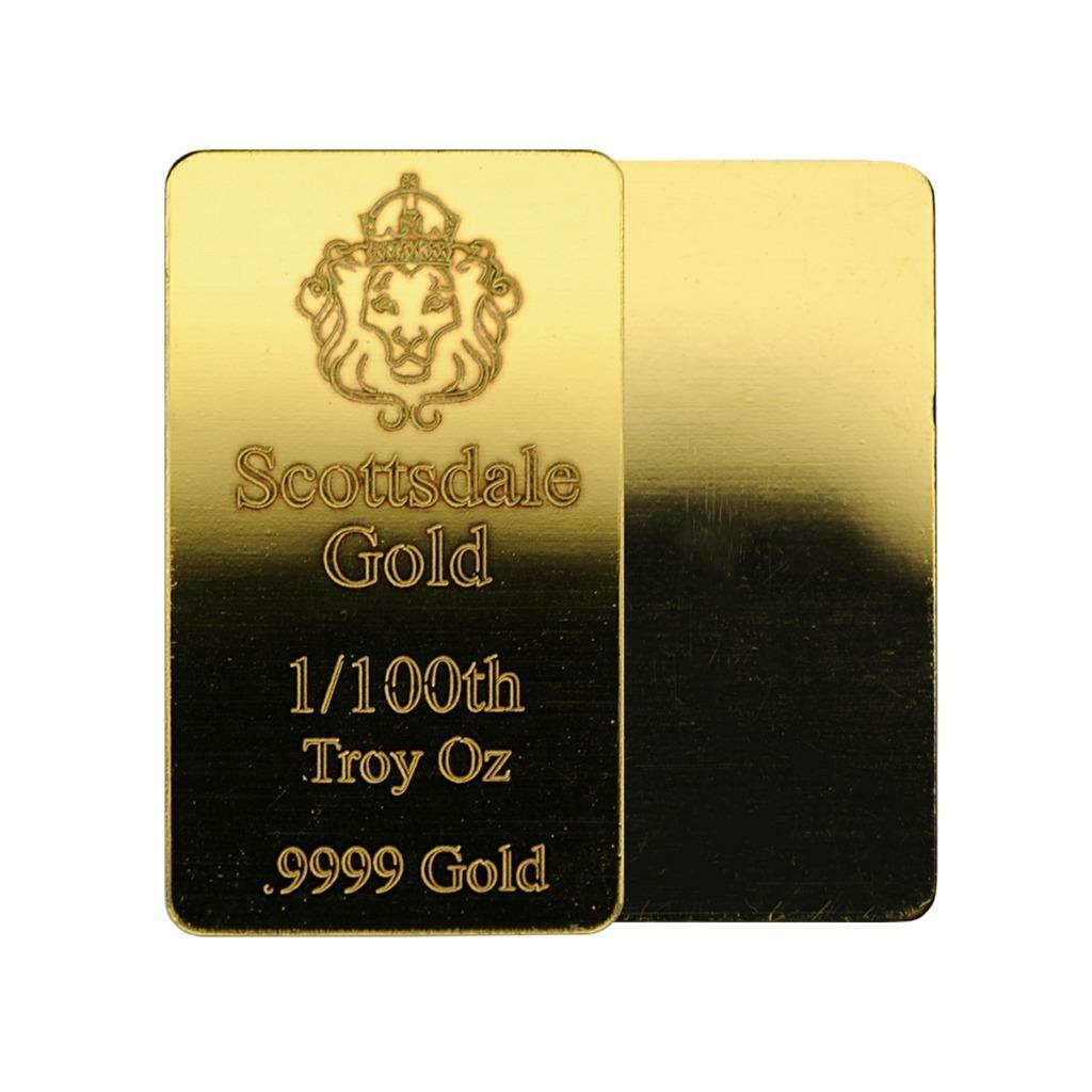 1/100 oz .9999 Gold Bar by Scottsdale Mint – Fractional Gold Bullion #A504