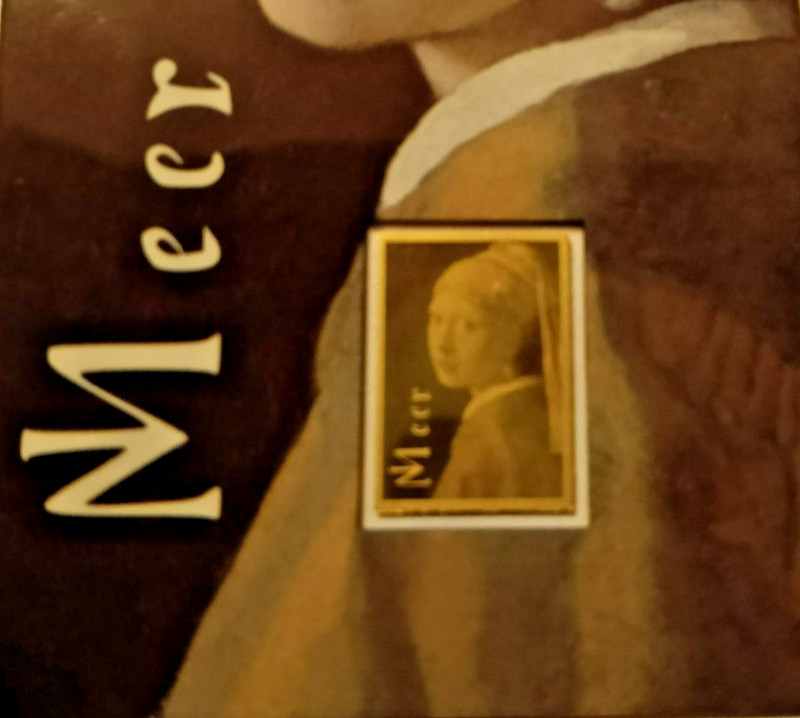 1/1000th oz, 24k gold coin bar Girl with the Pearl Earing by Jan Vermeer