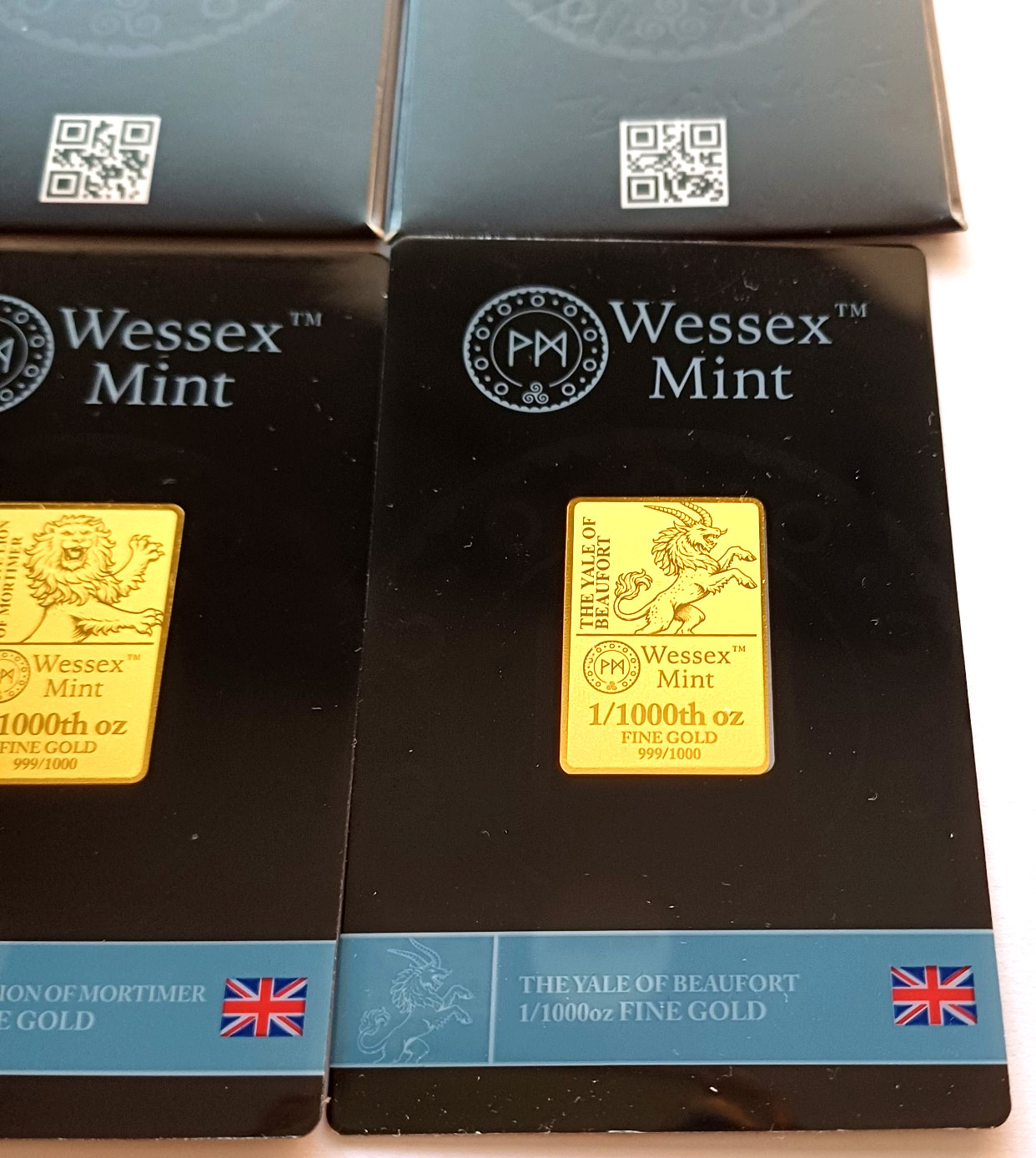 Wessex Mint 1/1000th oz x 3 Fine Gold Bars Bundle 999.9 24ct RRP £39.99 each
