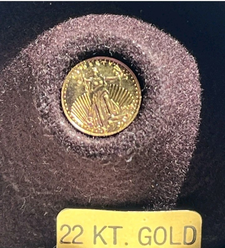 💫22K GOLD ST. GAUDENS $20 COIN COLUMBIA MINT w/ BOX MINI💥 “Nice” 🪙