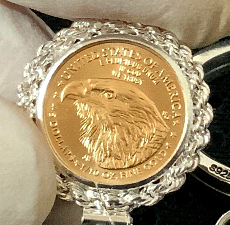 Gold (BU) American Liberty Eagle Keychain